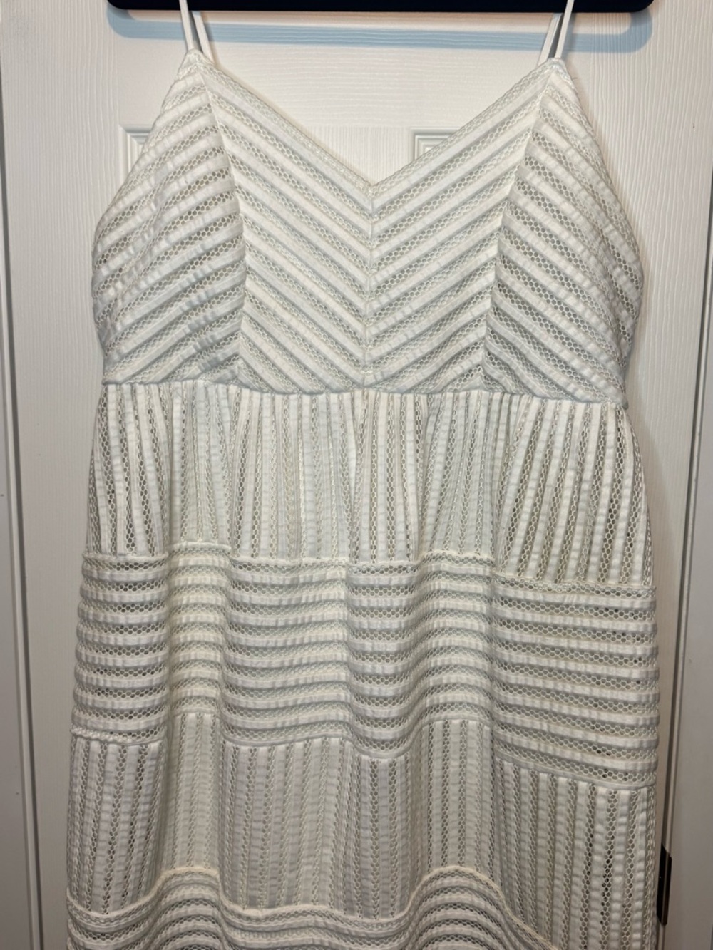 Forever 21 White Lace Midi Dress with Spaghetti Straps